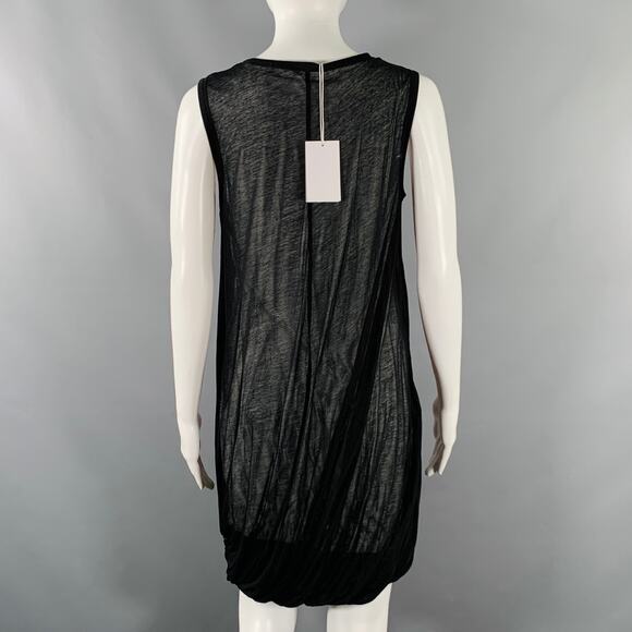 HELMUT LANG Size XS Black White Cotton Layered Bubble Hem Dress - Picture 3 of 7